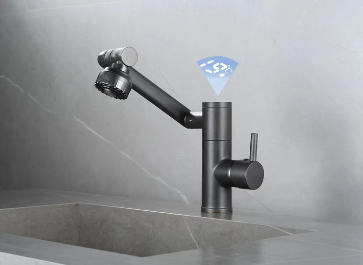 شیر روشویی با طراحی خاص و نمایشگر دما دیجیتال