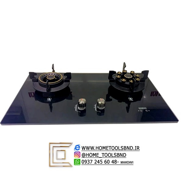 اجاق گاز دو شعله اتمی JEC در فضای آشپزخانه مدرن و تکنولوژیک