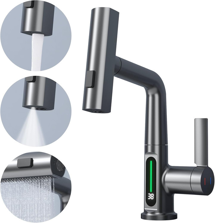 نمای واضح از شیر روشویی